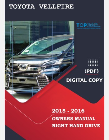 toyota vellfire 2015-2016 owners manual in english